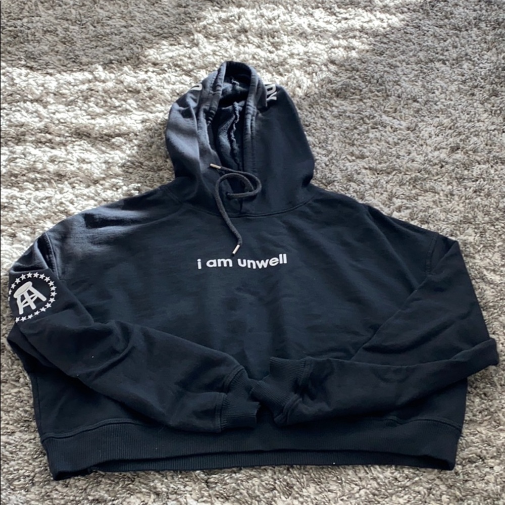 Barstool I Am Unwell Crop Sweatshirt (Black)